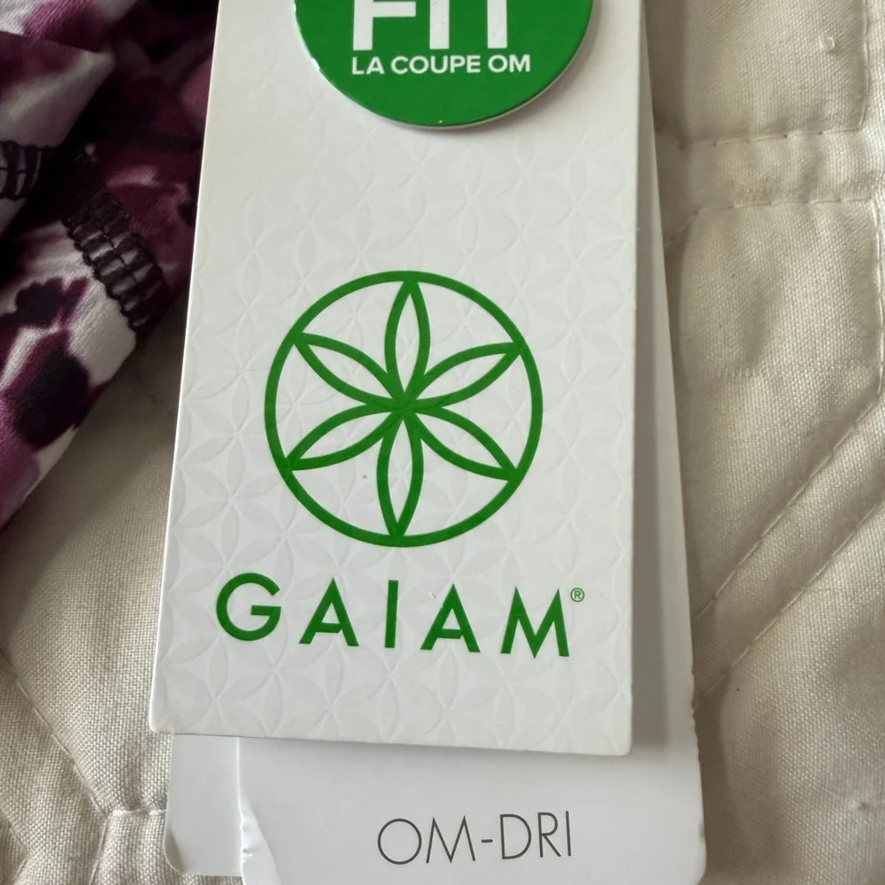 GAIAM Purple & Black Abstract Print Leggings - Picture 6 of 7